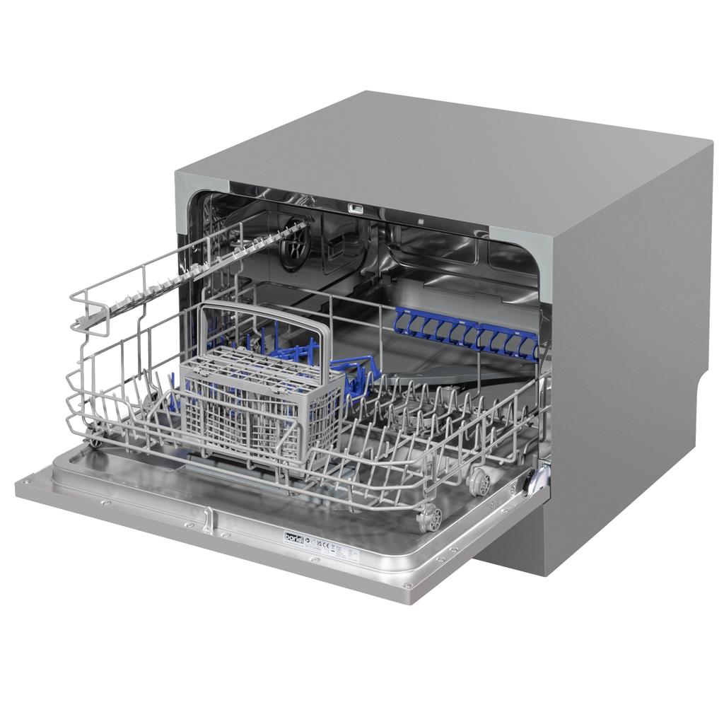 Baridi Tabletop Dishwasher, 6 Place Settings, 6.5L Capacity, Silver (DH84) (Factory Refurbished B)