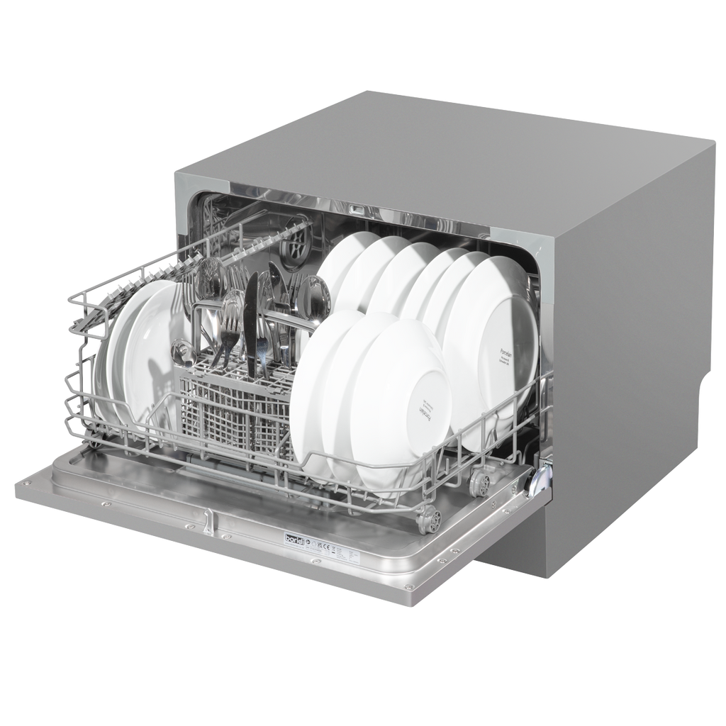 Baridi Tabletop Dishwasher, 6 Place Settings, 6.5L Capacity, Silver (DH84) (Factory Refurbished B)