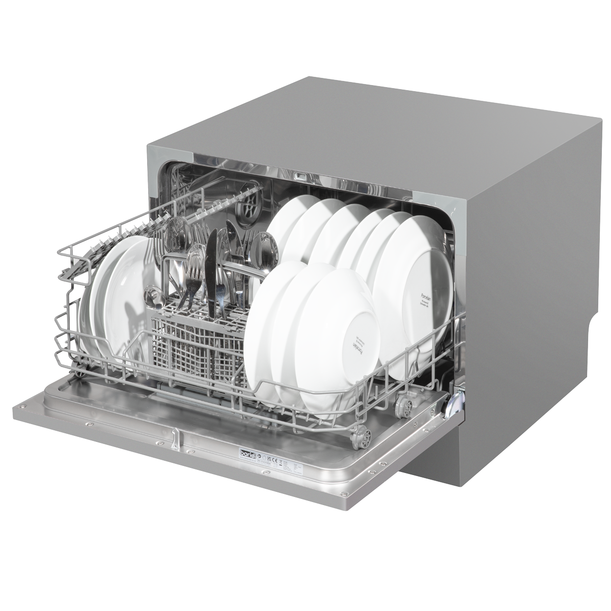 Baridi Tabletop Dishwasher, 6 Place Settings, 6.5L Capacity, Silver (DH84) (Factory Refurbished B)