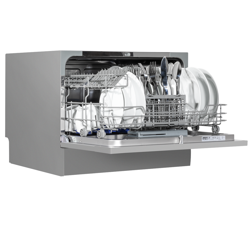 Baridi Tabletop Dishwasher, 6 Place Settings, 6.5L Capacity, Silver (DH84) (Factory Refurbished B)