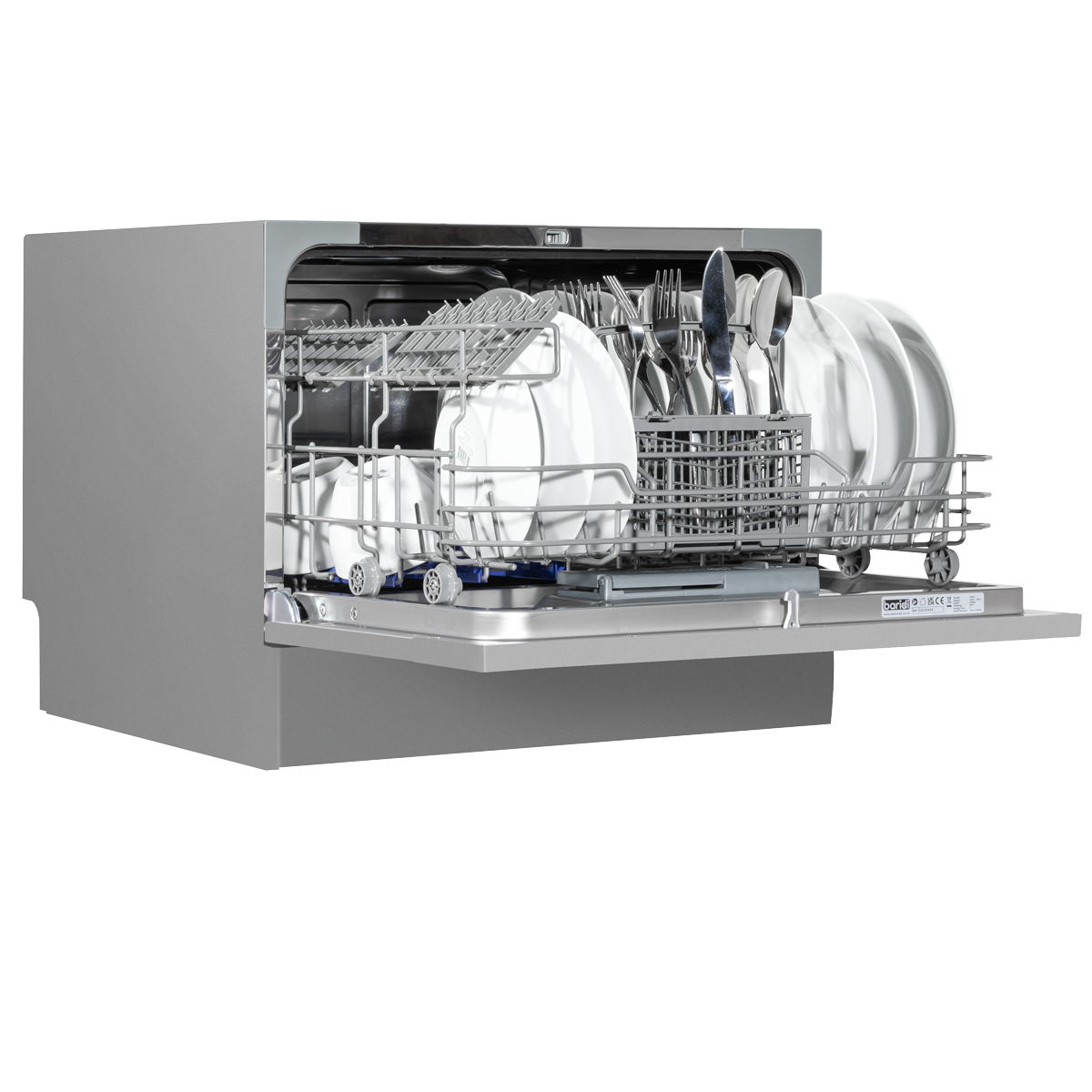 Baridi Tabletop Dishwasher, 6 Place Settings, 6.5L Capacity, Silver (DH84)
