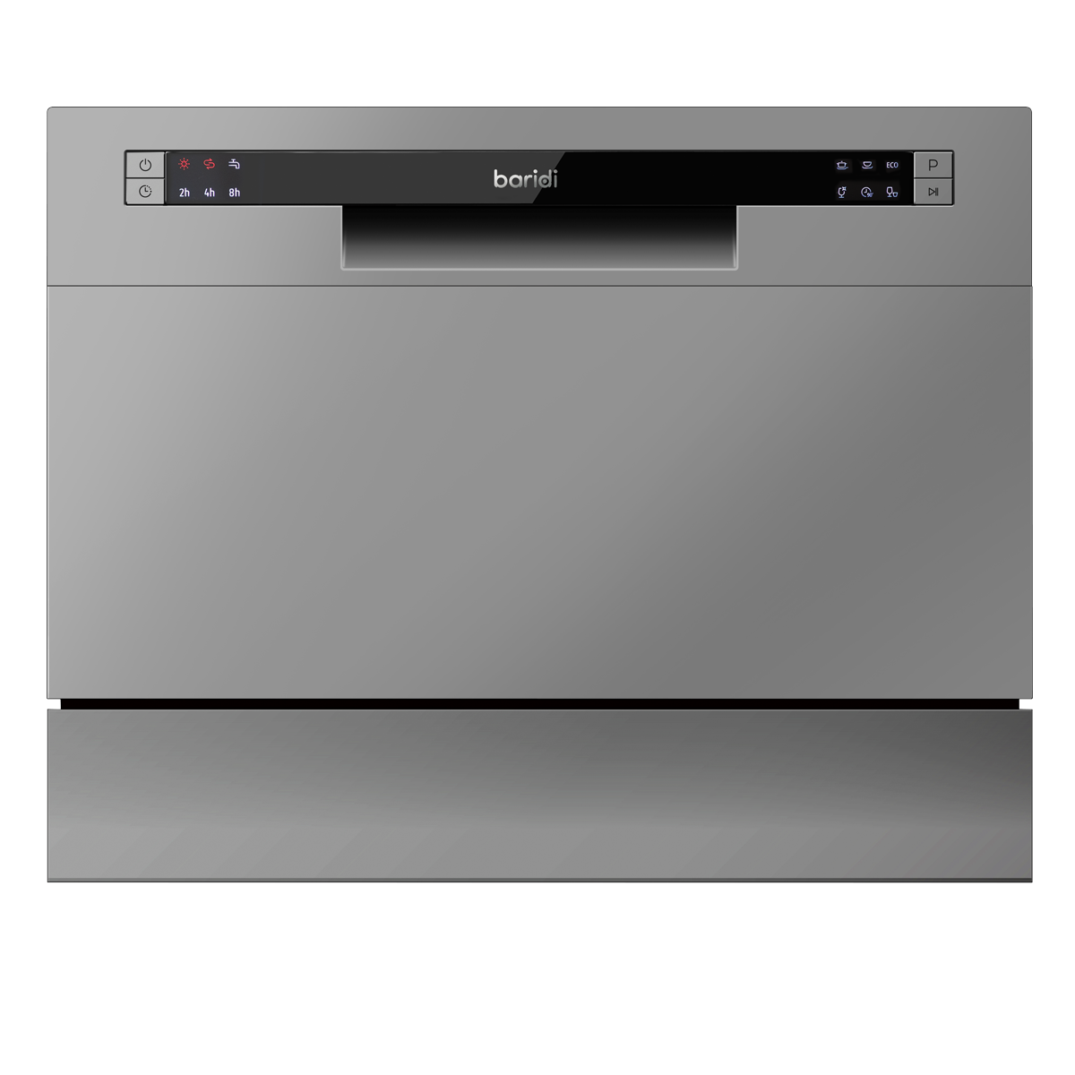 Baridi Tabletop Dishwasher, 6 Place Settings, 6.5L Capacity, Silver (DH84)