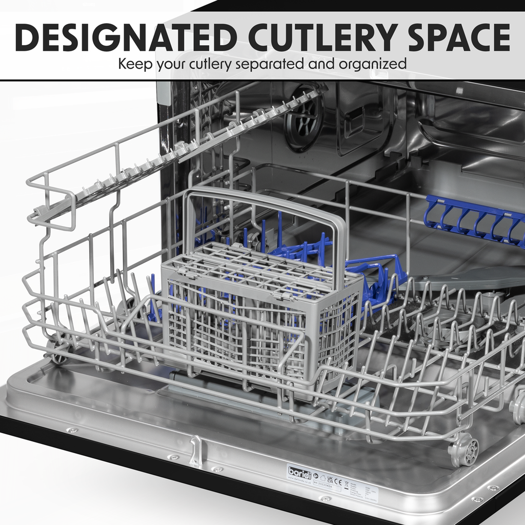 Baridi Tabletop Dishwasher, 6 Place Settings, 6.5L Capacity, Black (DH85)