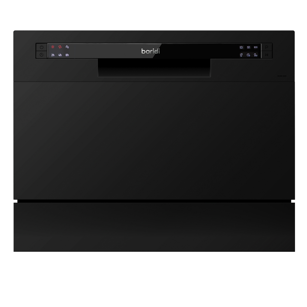 Baridi Tabletop Dishwasher, 6 Place Settings, 6.5L Capacity, Black (DH85)