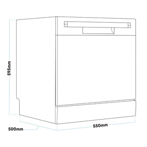 Baridi DH86 DH87 DH88 Compact Tabletop Counter Dishwasher, 8 Litre Capacity, 8 Place Settings, 6 Programmes