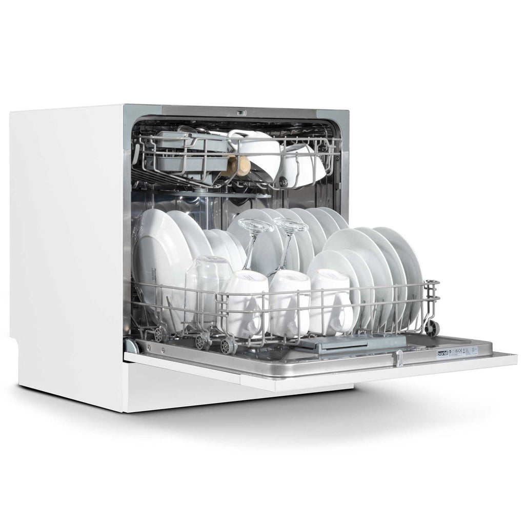 Baridi DH86 Compact Tabletop Counter Dishwasher, 8 Litre Capacity, 8 Place Settings, 6 Programmes, White