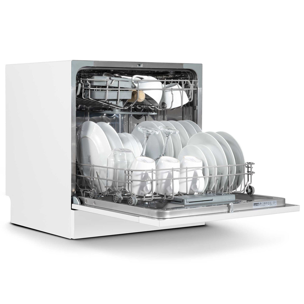 Baridi DH86 Compact Tabletop Counter Dishwasher, 8 Litre Capacity, 8 Place Settings, 6 Programmes, White