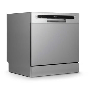 Baridi DH86 Compact Tabletop Counter Dishwasher, 8 Litre Capacity, 8 Place Settings, 6 Programmes, Silver