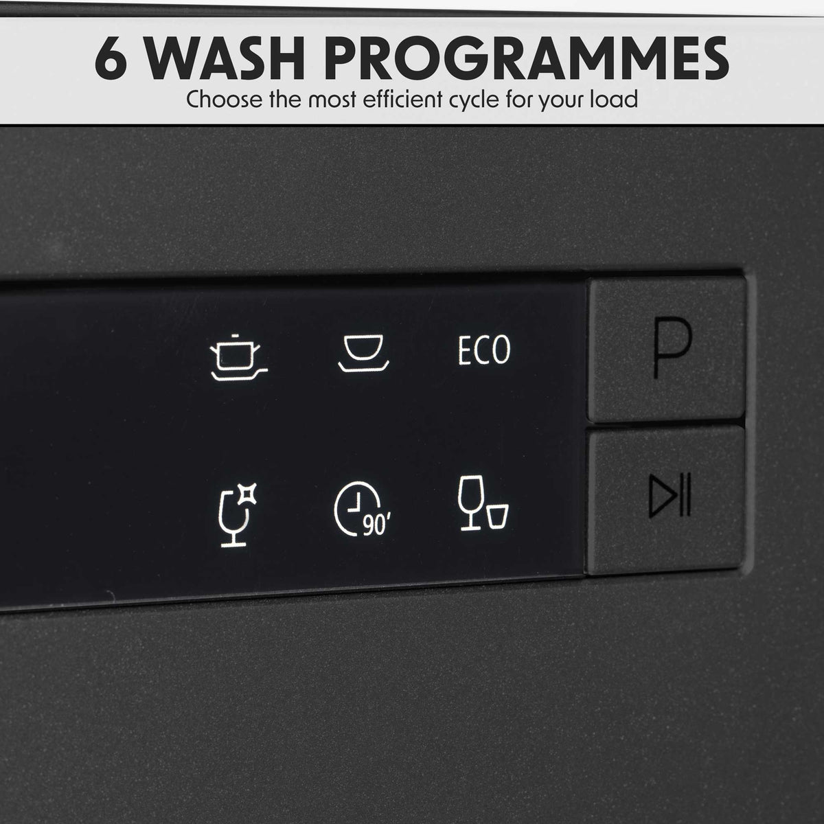 Baridi DH88 Compact Tabletop Counter Dishwasher, 8 Litre Capacity, 8 Place Settings, 6 Programmes, Black