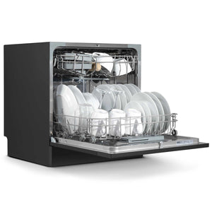 Baridi DH88 Compact Tabletop Counter Dishwasher, 8 Litre Capacity, 8 Place Settings, 6 Programmes, Black
