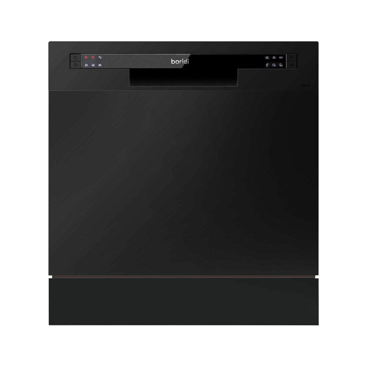 Baridi DH88 Compact Tabletop Counter Dishwasher, 8 Litre Capacity, 8 Place Settings, 6 Programmes, Black