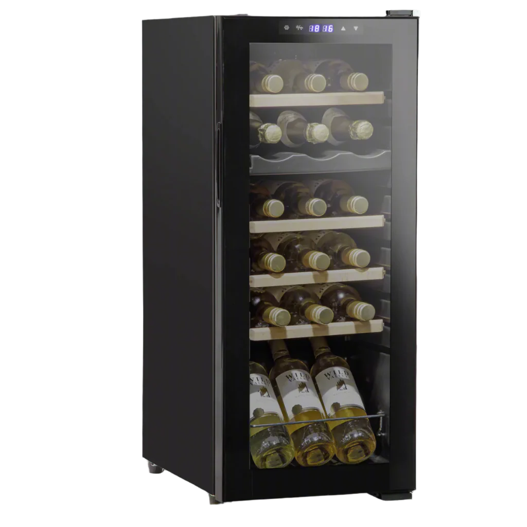 Baridi DH89 Dual Zone Wine Cooler Fridge with Digital Touchscreen Controls, LED Light, 18 Bottle Capacity, Black