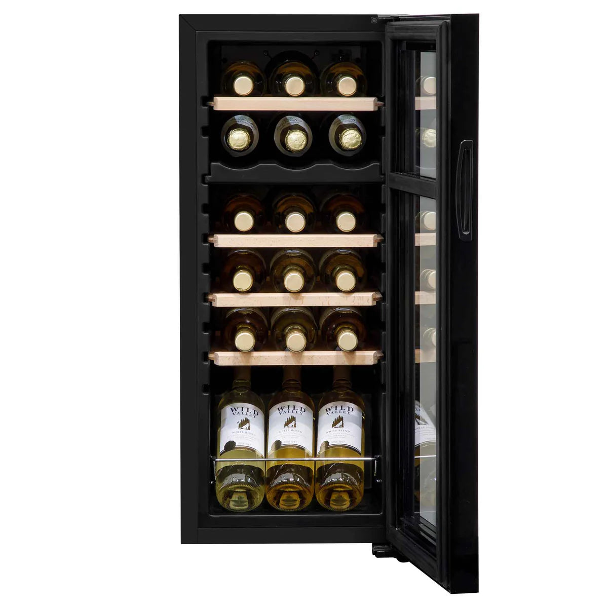 Baridi DH89 Dual Zone Wine Cooler Fridge with Digital Touchscreen Controls, LED Light, 18 Bottle Capacity, Black