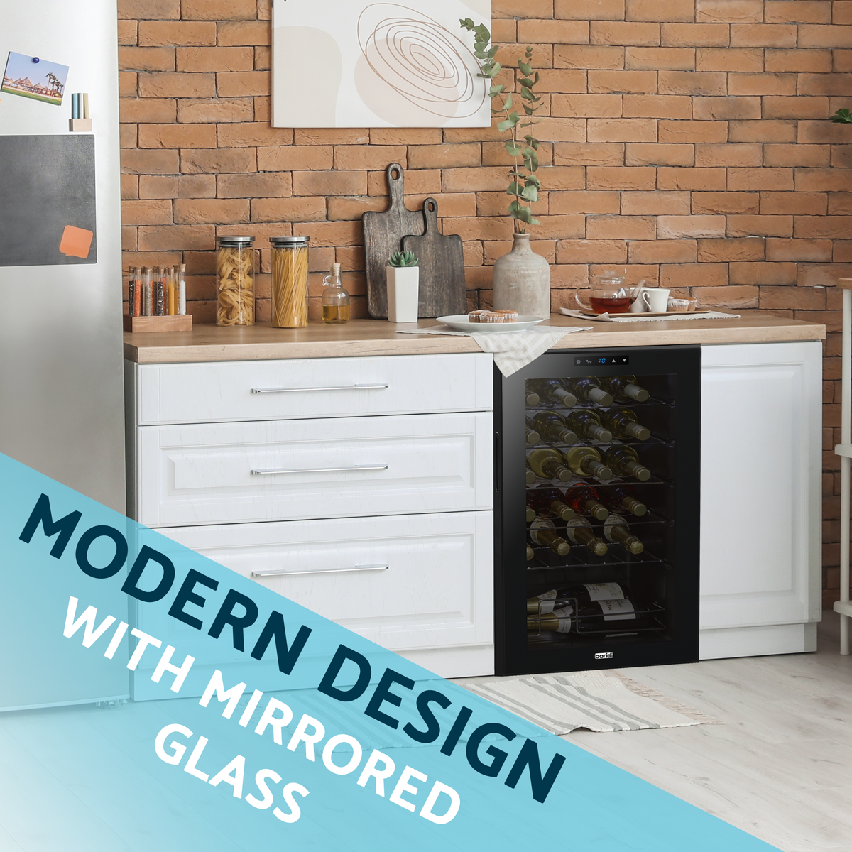 Baridi Wine Cooler Fridge, 24 Bottle, Black (DH9)