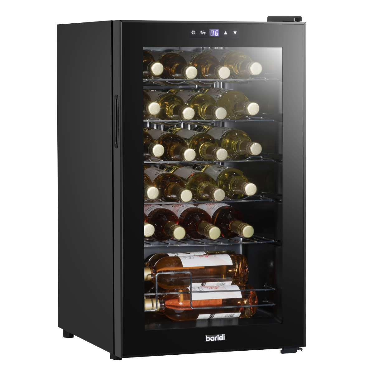 Baridi Wine Cooler Fridge, 24 Bottle, Black (DH9) (Factory Refurbished B)