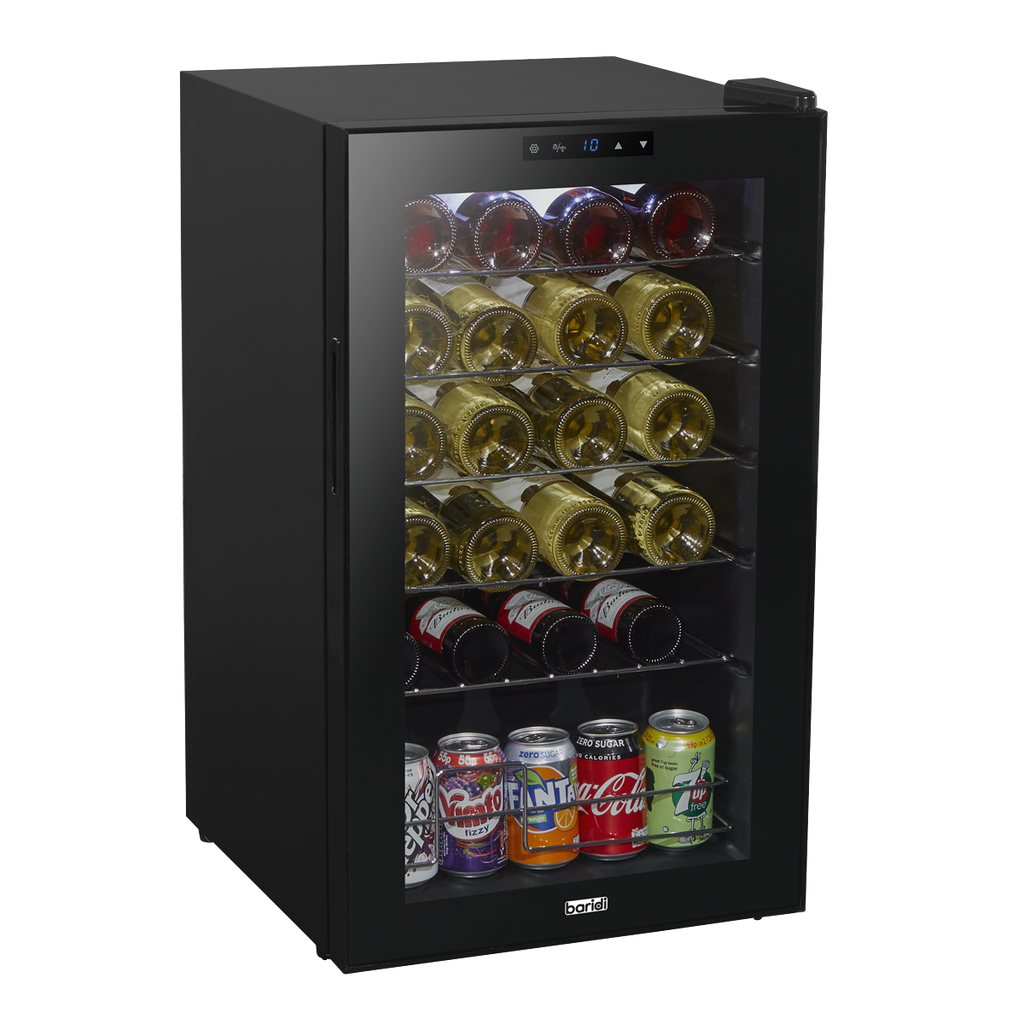 Baridi Wine Cooler Fridge, 24 Bottle, Black (DH9)