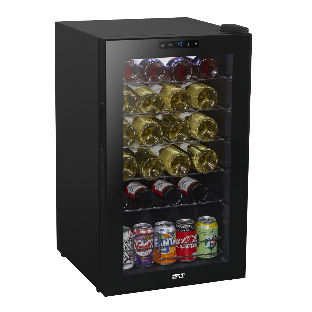 Baridi Wine Cooler Fridge, 24 Bottle, Black (DH9) (Factory Refurbished B)