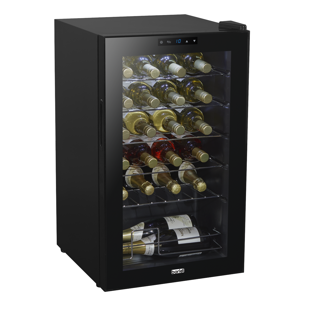 Baridi Wine Cooler Fridge, 24 Bottle, Black (DH9)