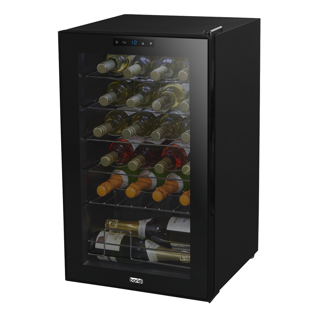 Baridi Wine Cooler Fridge, 24 Bottle, Black (DH9)