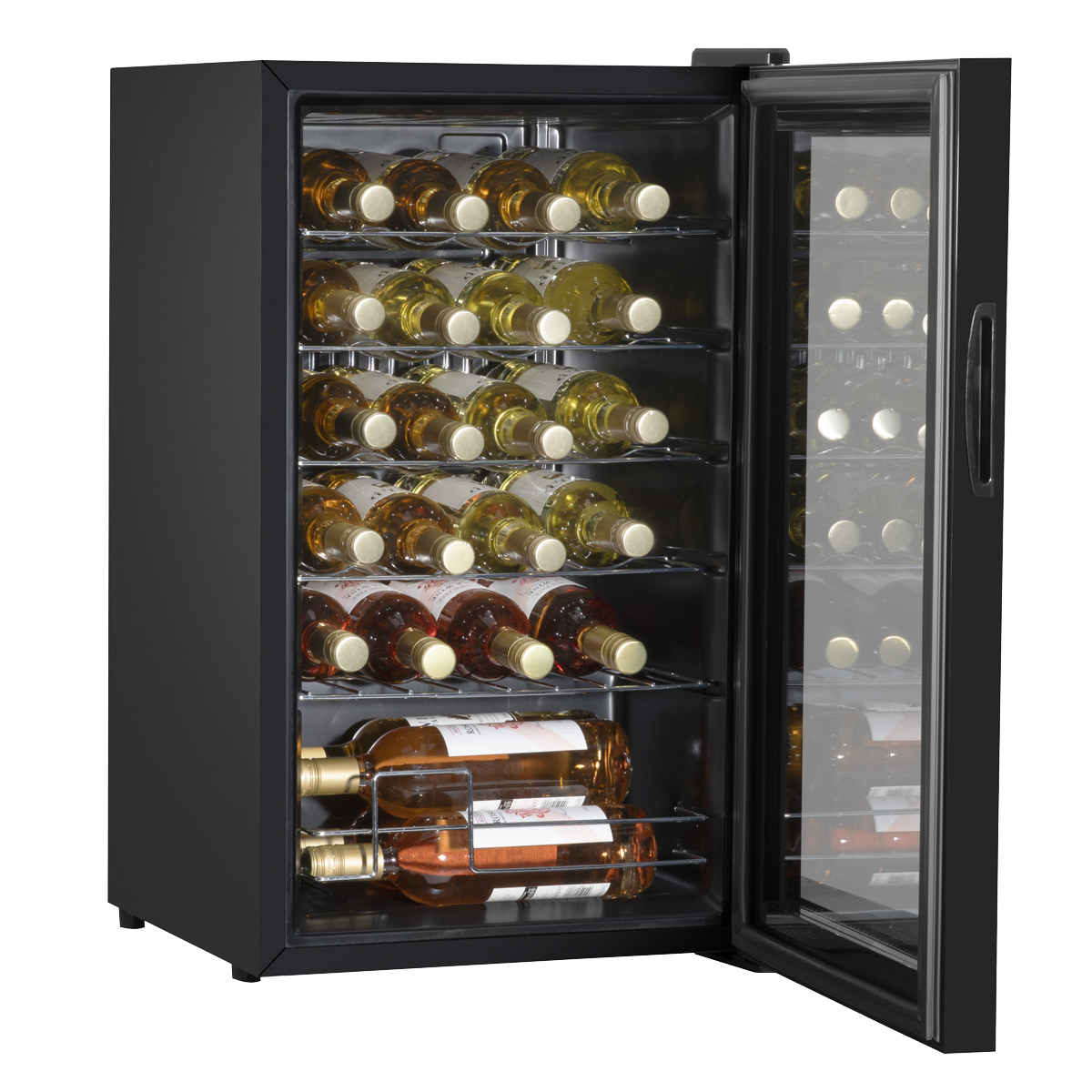 Baridi Wine Cooler Fridge, 24 Bottle, Black (DH9) (Factory Refurbished B)