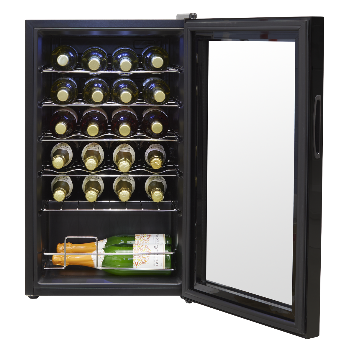 Baridi Wine Cooler Fridge, 24 Bottle, Black (DH9) (Factory Refurbished B)