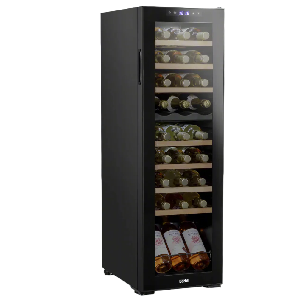 Baridi DH90 Dual Zone Wine Cooler Fridge with Digital Touchscreen Controls, LED Light, 27 Bottle Capacity, Black