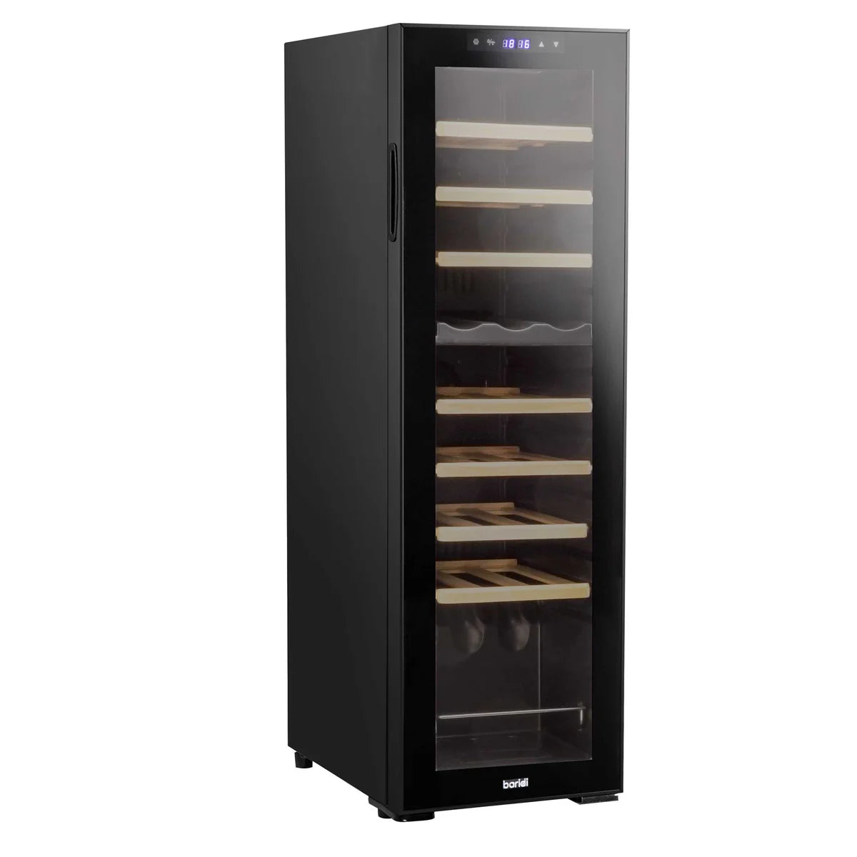 Baridi DH90 Dual Zone Wine Cooler Fridge with Digital Touchscreen Controls, LED Light, 27 Bottle Capacity, Black