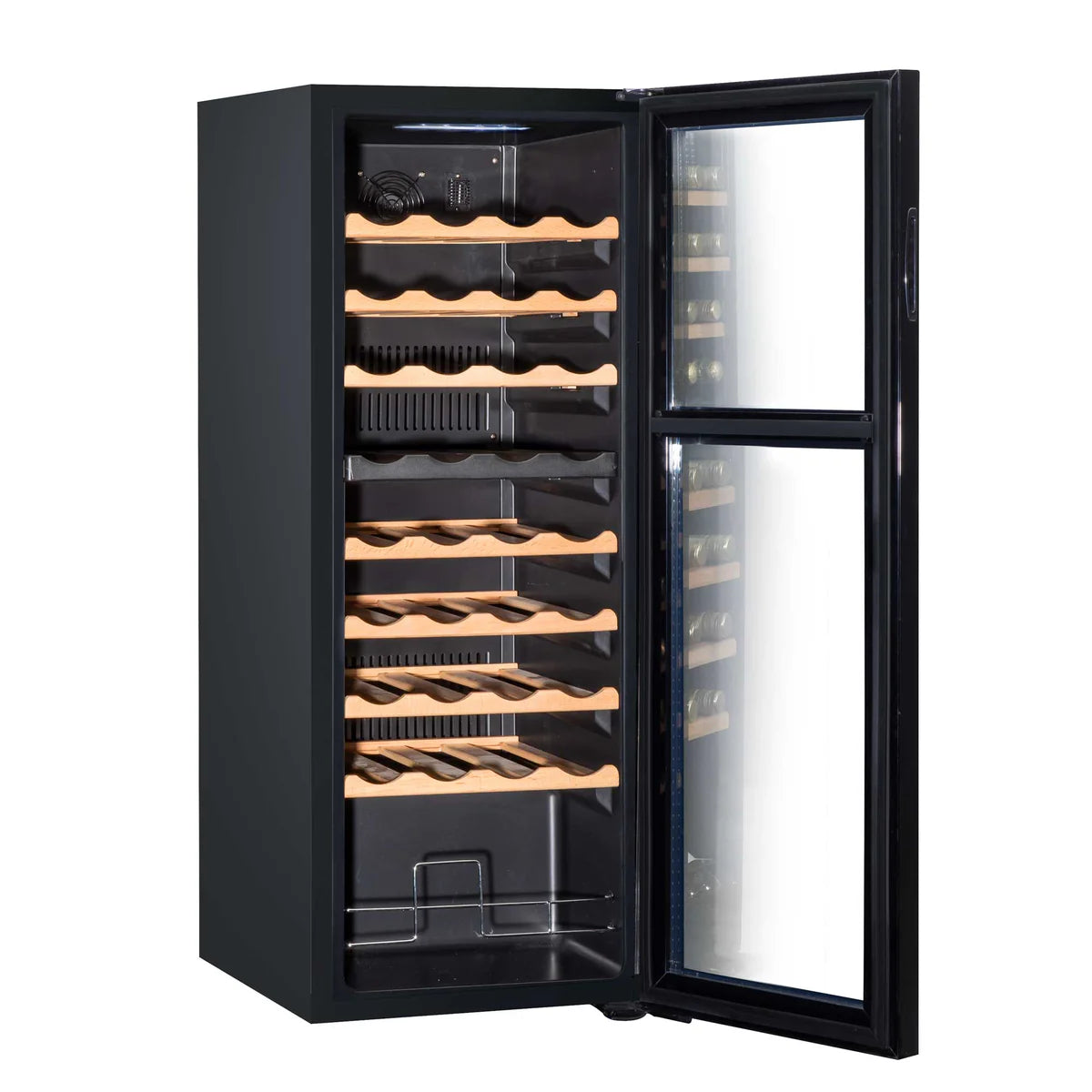 Baridi DH91 Dual Zone Wine Cooler Fridge with Digital Touchscreen Controls, LED Light, 36 Bottle Capacity, Black