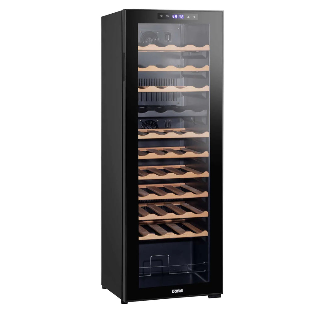 Baridi DH92 Dual Zone Wine Cooler Fridge with Digital Touchscreen Controls, LED Light, 44 Bottle Capacity, Black