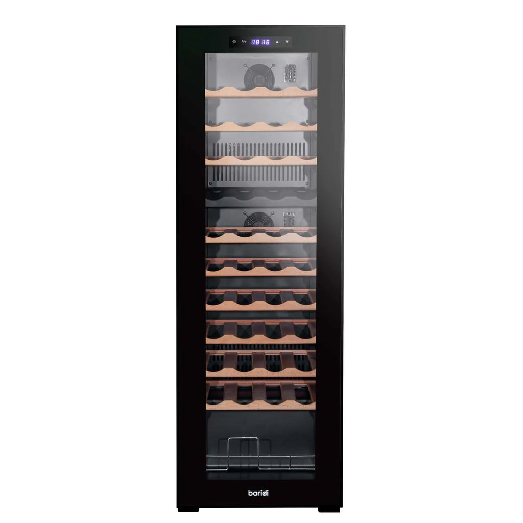 Baridi DH92 Dual Zone Wine Cooler Fridge with Digital Touchscreen Controls, LED Light, 44 Bottle Capacity, Black