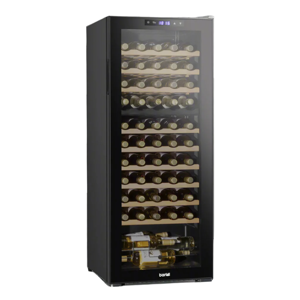 Baridi DH93 Dual Zone Wine Cooler Fridge with Digital Touchscreen Controls, LED Light, 55 Bottle Capacity, Black