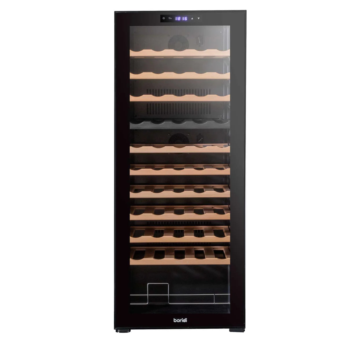 Baridi DH93 Dual Zone Wine Cooler Fridge with Digital Touchscreen Controls, LED Light, 55 Bottle Capacity, Black