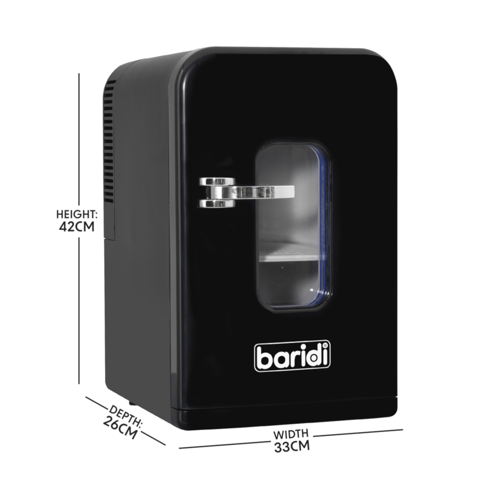Baridi DH95 Portable Food, Drinks Mini Cooler Fridge and Warmer, 15 Litre Capacity, Black