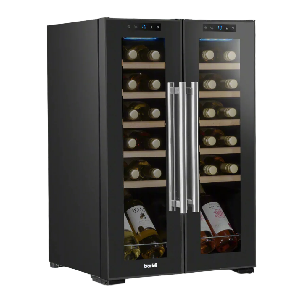Baridi DH96 Dual Zone Under-Counter Freestanding Wine Cooler Fridge with Digital Touchscreen Controls & LED Light, 40 Bottle/120 Can Capacity, Black
