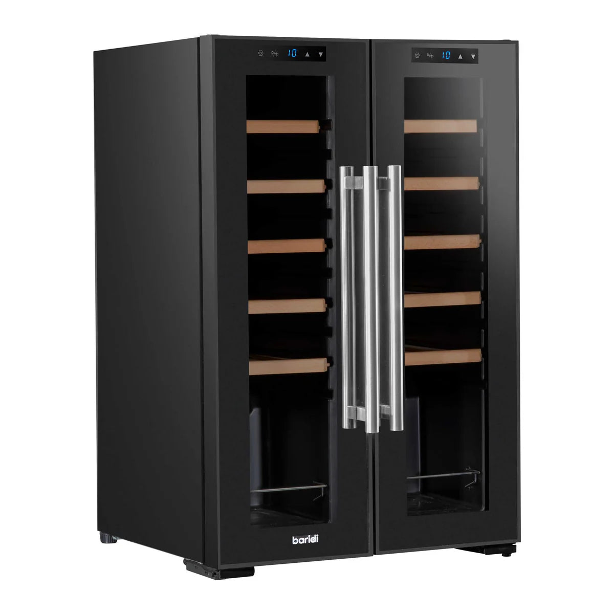 Baridi DH97 Dual Zone Wine Cooler Fridge with Digital Touchscreen Controls, LED Light, 24 Bottle Capacity, Black