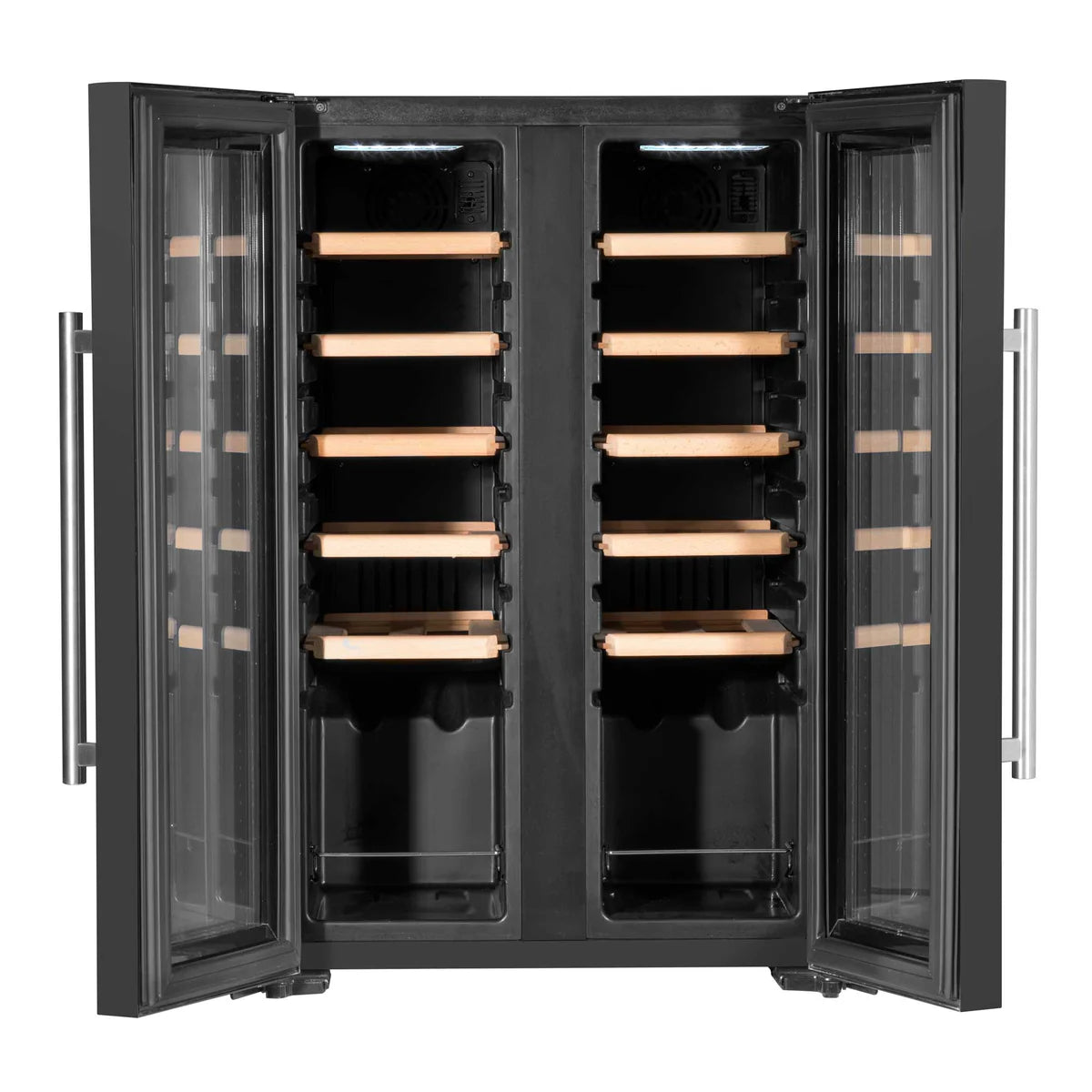 Baridi DH97 Dual Zone Wine Cooler Fridge with Digital Touchscreen Controls, LED Light, 24 Bottle Capacity, Black