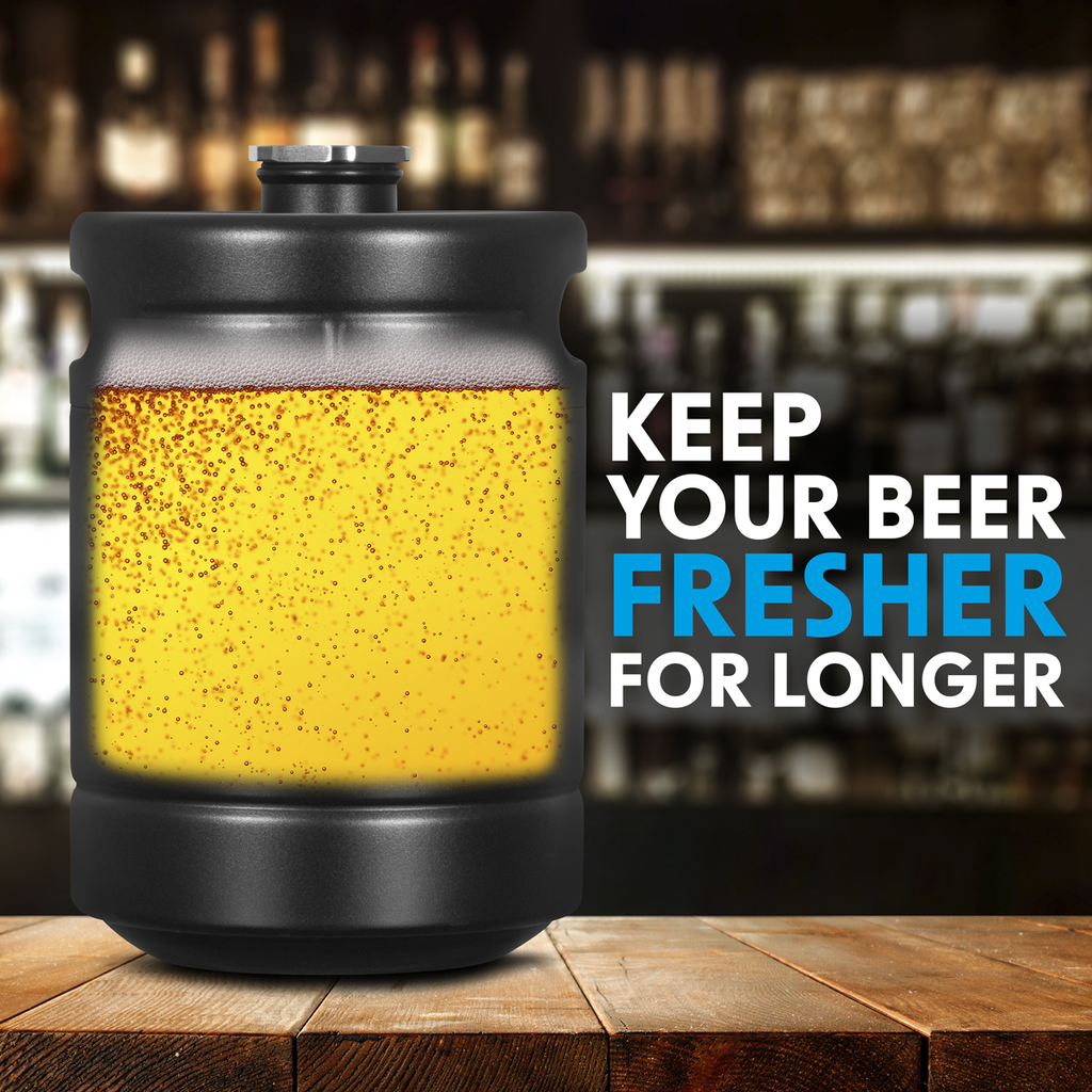 Baridi Stainless Steel Growler Keg, 2L Capacity, Black (DH99) (Factory Refurbished A)