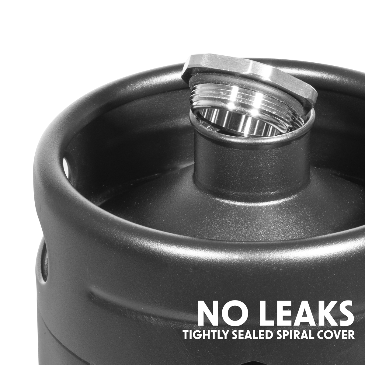 Baridi Stainless Steel Growler Keg, 2L Capacity, Black (DH99) (Factory Refurbished A)