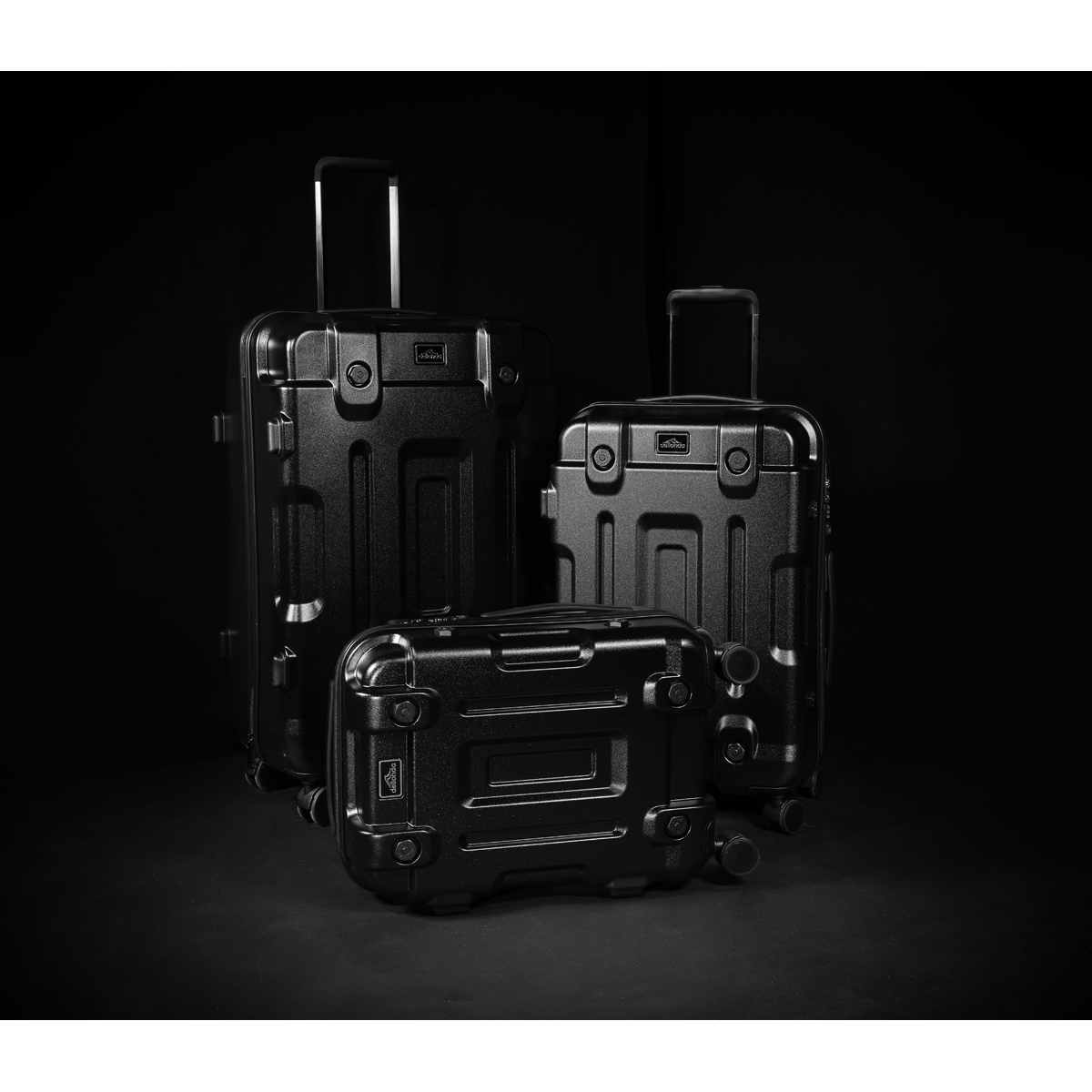 Dellonda Lightweight ABS Luggage Set with TSA Lock, 3-Piece, Black (DL10)