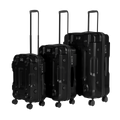 Dellonda Lightweight ABS Luggage Set with TSA Lock, 3-Piece, Black (DL10)