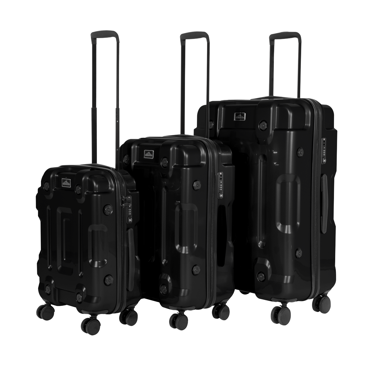 Dellonda Lightweight ABS Luggage Set with TSA Lock, 3-Piece, Black (DL10)