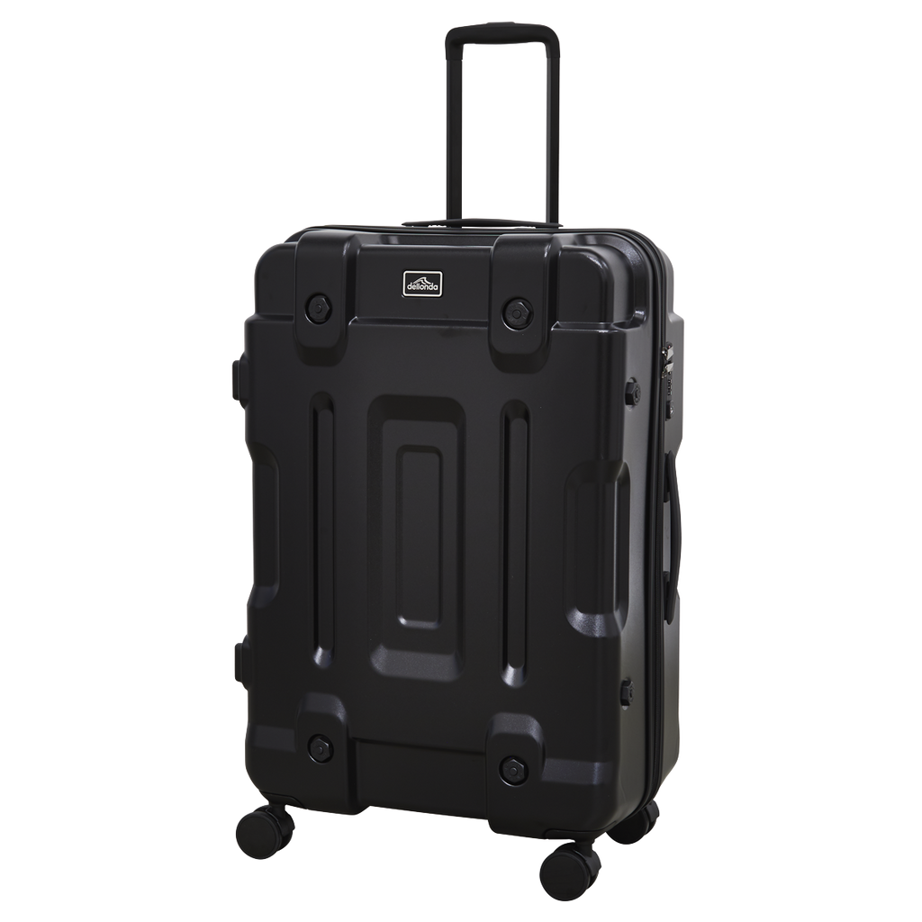 Dellonda Lightweight ABS Luggage Set with TSA Lock, 3-Piece, Black (DL10)