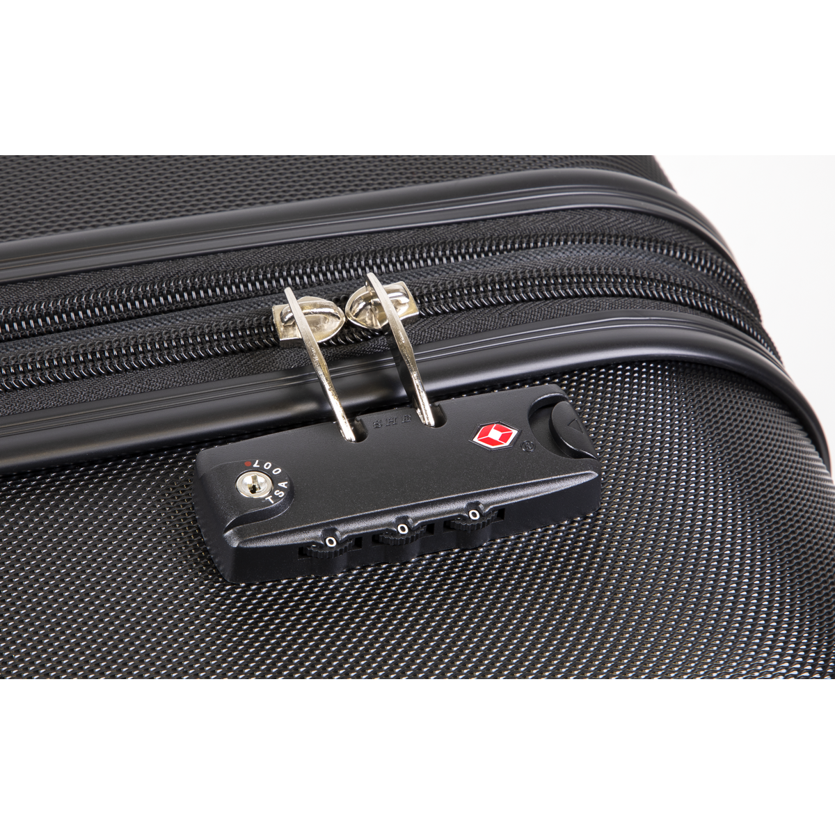 Dellonda Lightweight ABS Luggage Set with TSA Lock, 3-Piece, Black (DL11)