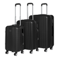 Dellonda Lightweight ABS Luggage Set with TSA Lock, 3-Piece, Black (DL11)