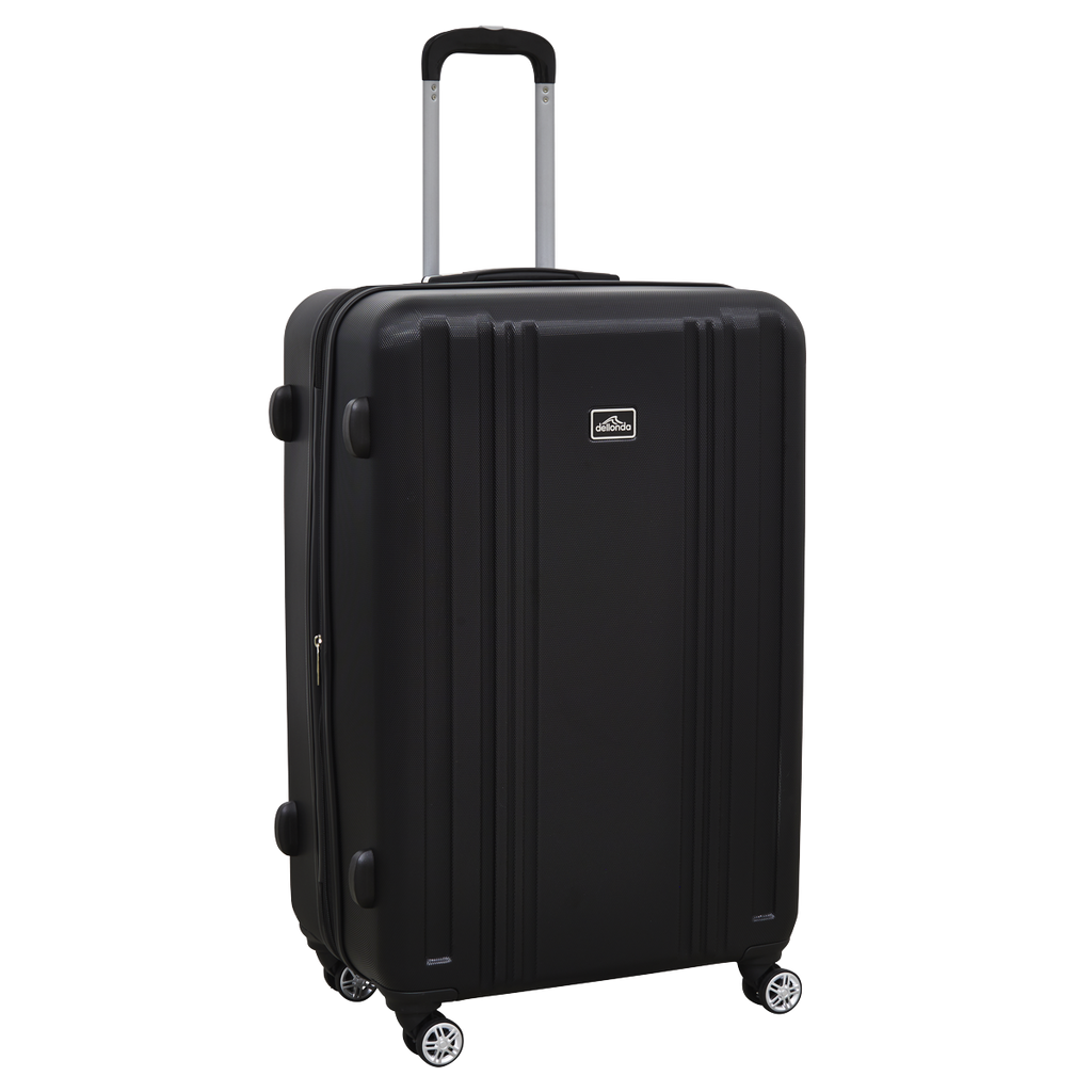 Dellonda Lightweight ABS Luggage Set with TSA Lock, 3-Piece, Black (DL11)