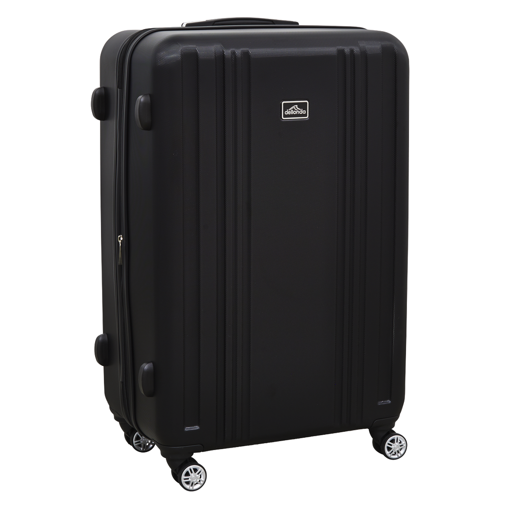 Dellonda Lightweight ABS Luggage Set with TSA Lock, 3-Piece, Black (DL11)