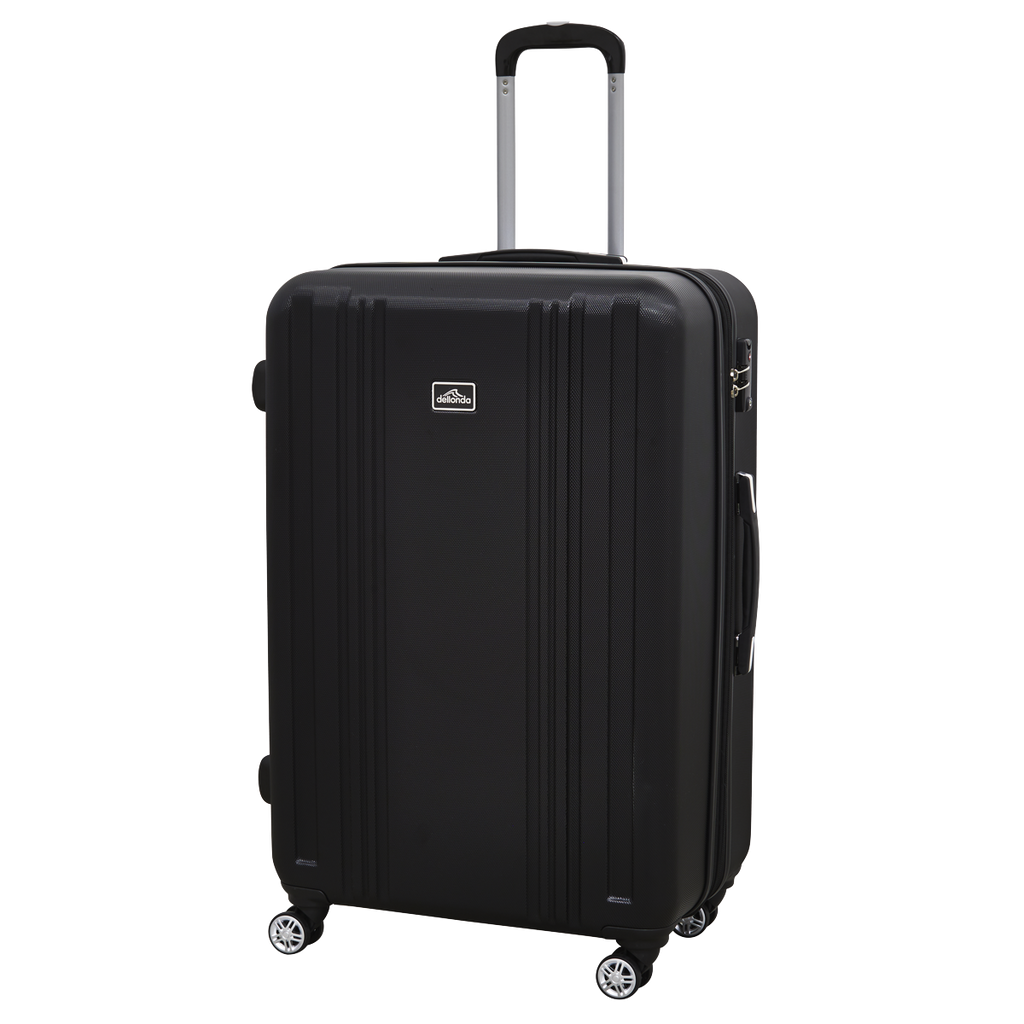 Dellonda Lightweight ABS Luggage Set with TSA Lock, 3-Piece, Black (DL11)
