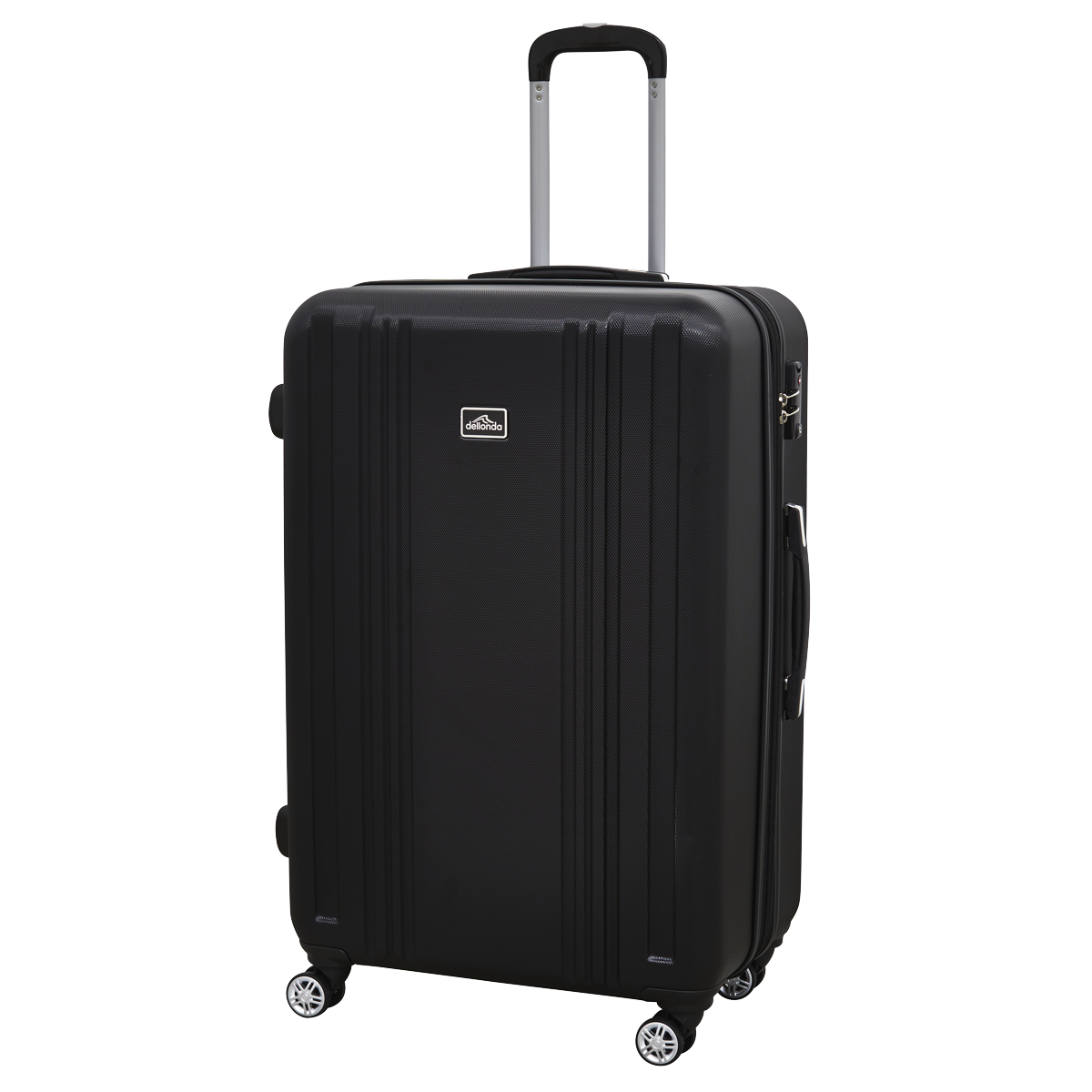 Dellonda Lightweight ABS Luggage Set with TSA Lock, 3-Piece, Black (DL11)