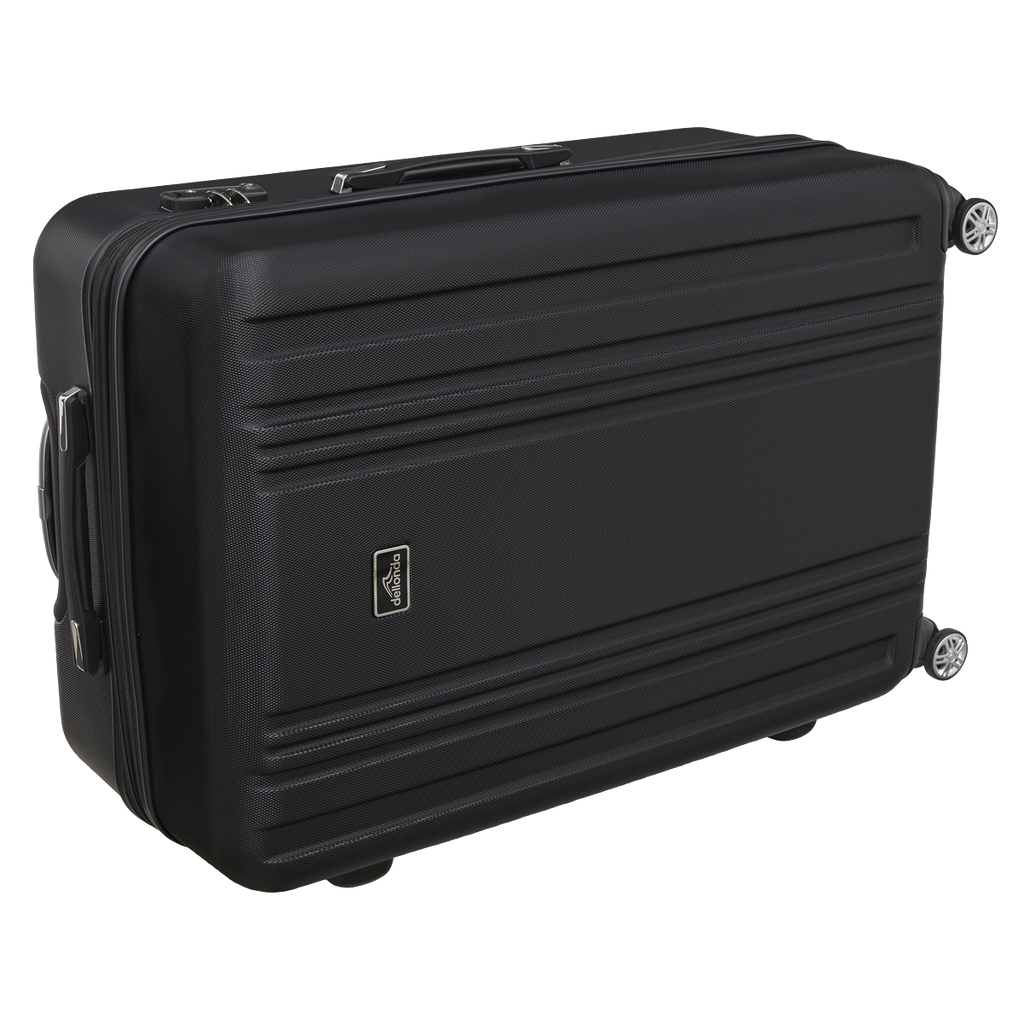 Dellonda Lightweight ABS Luggage Set with TSA Lock, 3-Piece, Black (DL11)