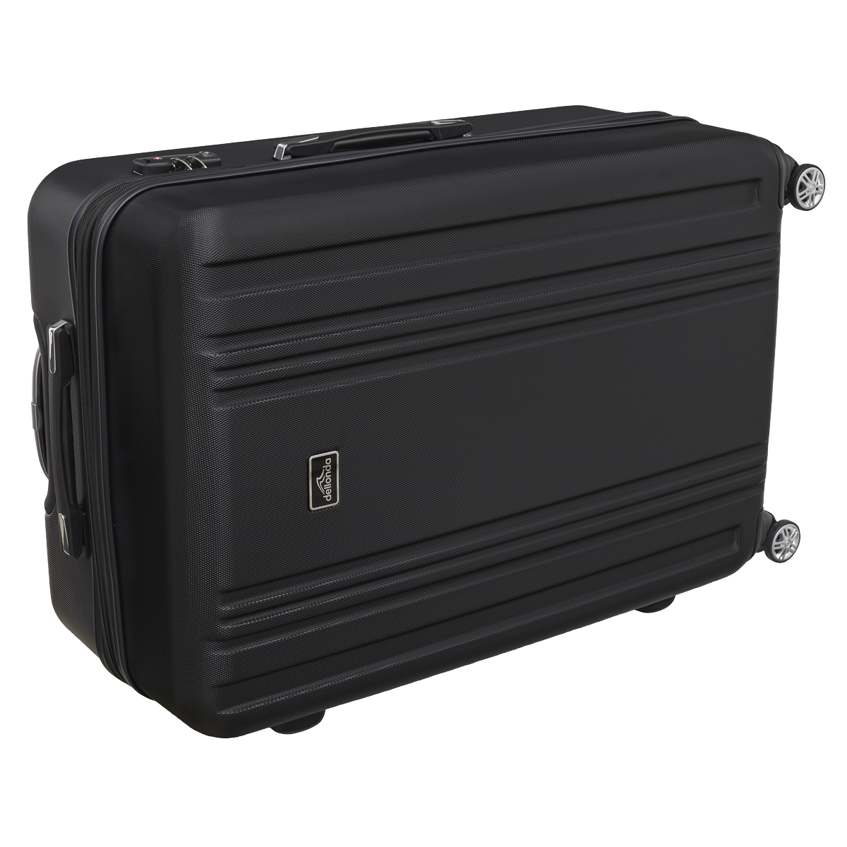 Dellonda Lightweight ABS Luggage Set with TSA Lock, 3-Piece, Black (DL11)